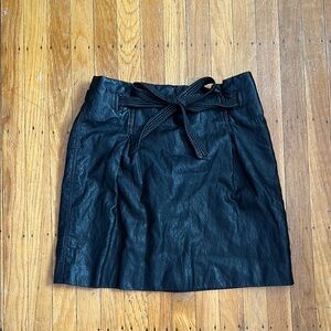 Free People Black Faux Leather Skirt